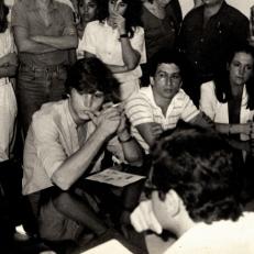 Reunión de consejo académico en el marco de elecciones a decano para la FCE-UNaM, 1986