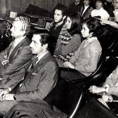 Reunión en el Aula Magna de la Facultad de Ciencias Económicas de la UNaM, 1986.