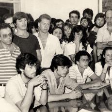 Reunión de consejo académico en el marco de elecciones a decano para la FCE-UNaM, 1986