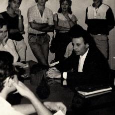 Reunión de consejo académico en el marco de elecciones a decano para la FCE-UNaM, 1986