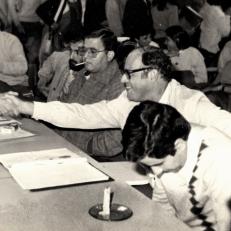 Salutación al decano electo Ing. Rodolfo Kansing de la FCEQyN-UNaM, 1986.