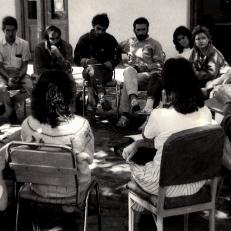 Reuniones organizativas en el Centro Cultural Areu Crespo. Bajada Vieja Nº 1687, 1988-1990.