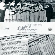 Conmmemoración por el 25º Aniversario del Coro Universitario de la UNaM. Año 2007.