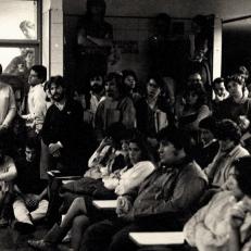 Asamblea general para elección de decano de la FCEQyN de la UNaM, 1986.