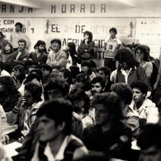 Asamblea general para elección de decano de la FCEQyN de la UNaM, 1986.